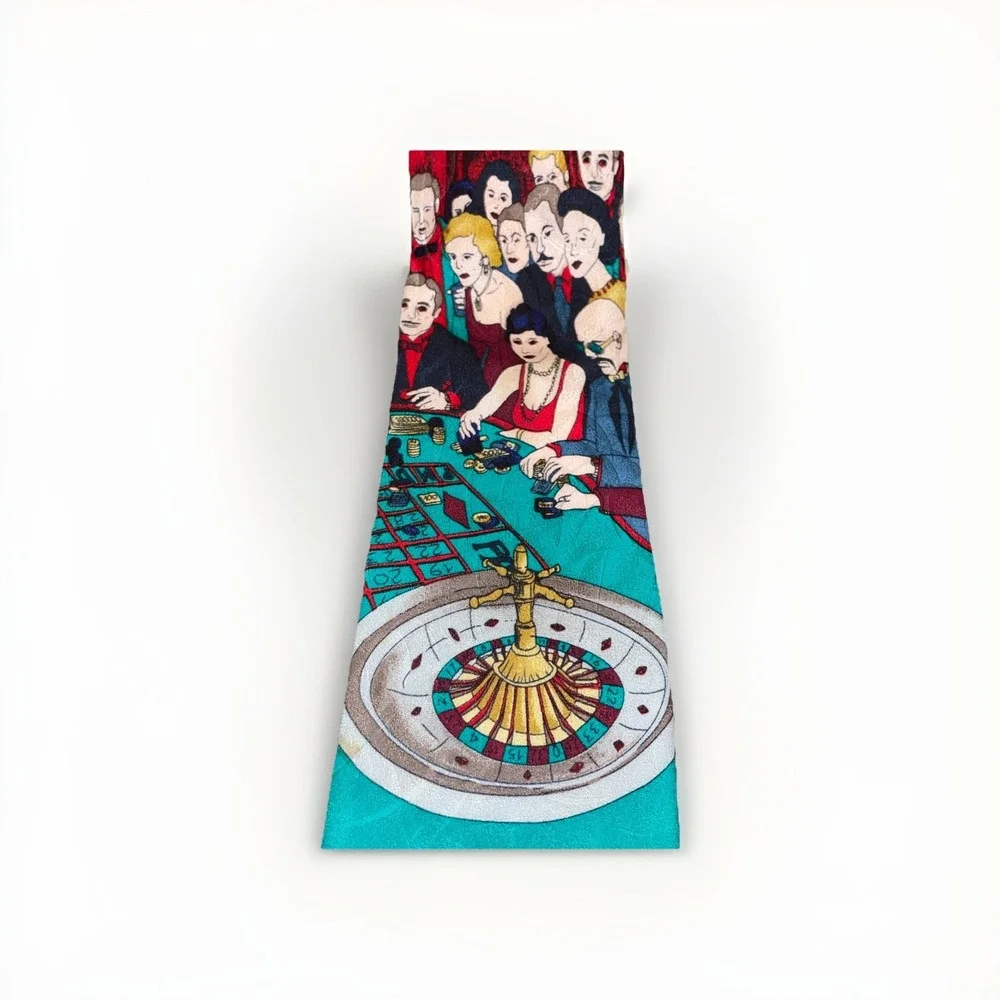 Carlo Palazzi Studio Silk Hand Made Casino‎ Roulette Gambling Mens Tie